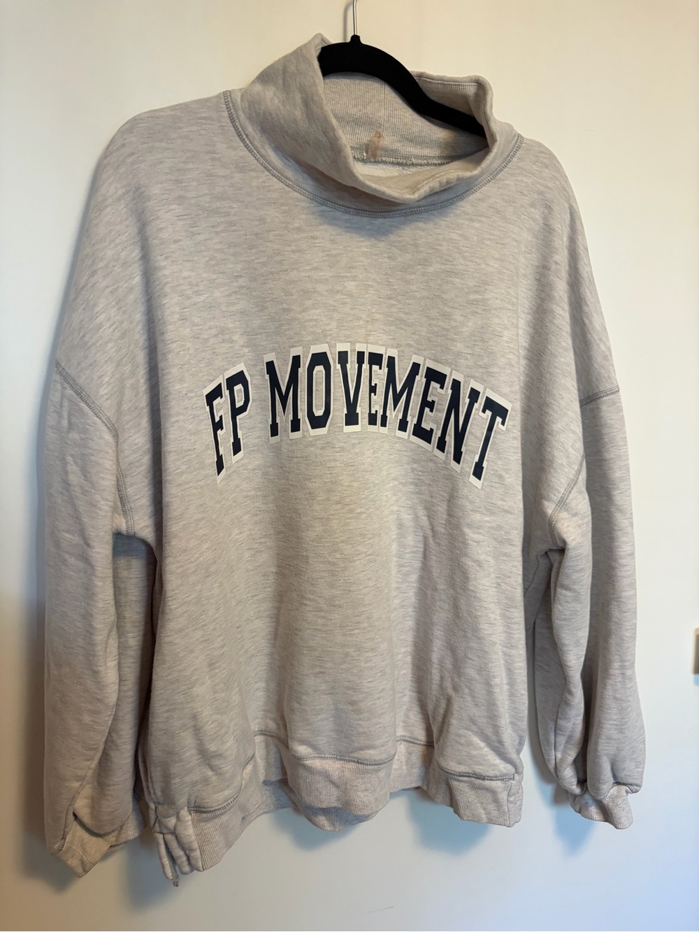 FP Movement by Free People Heather Light Gray Funnel Neck Sweatshirt